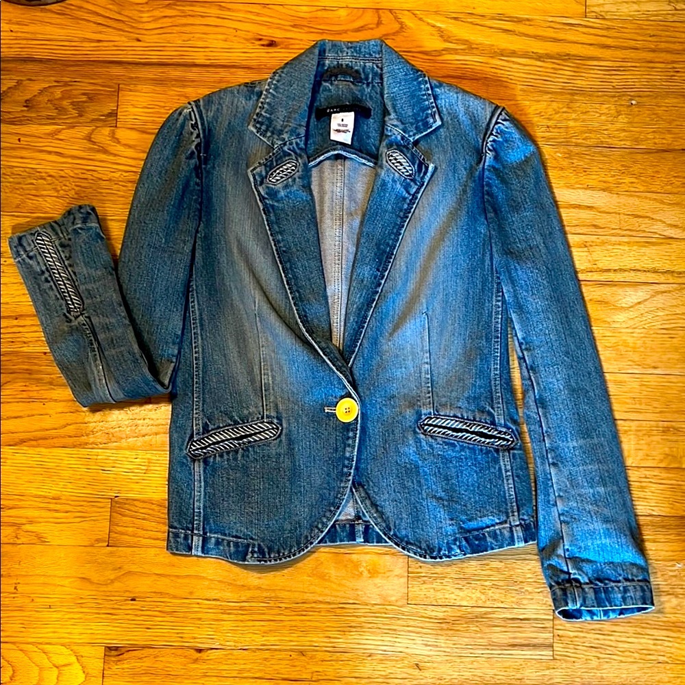 Y2K Designer Denim Blazer Jacket